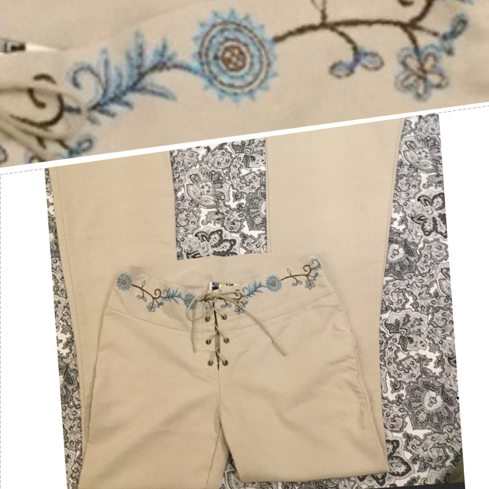 SUNSHINE APPAREL sz11embroidered waist lace up&tie - Picture 1 of 5
